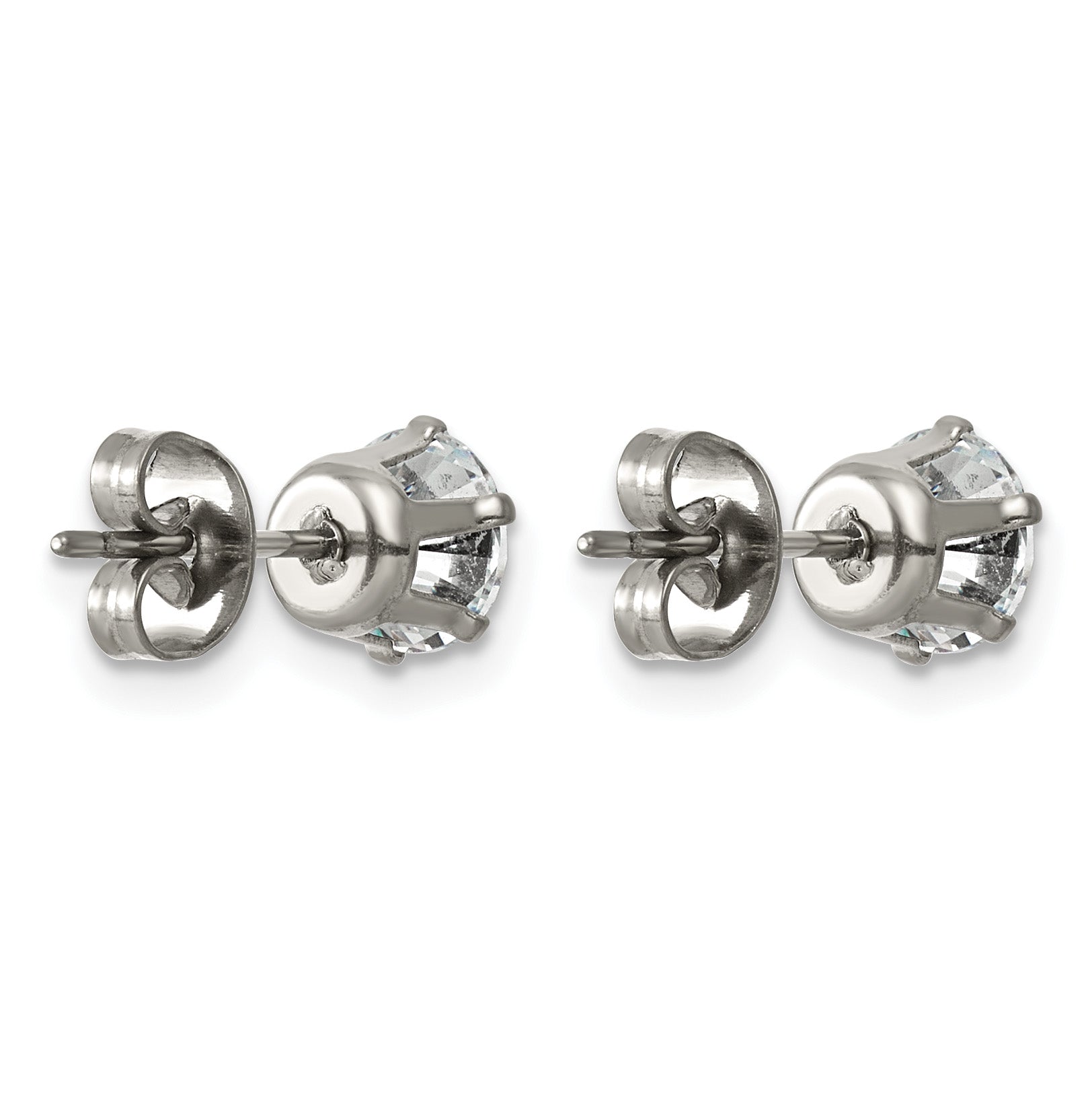Titanium Cubic Zirconia Stud Earrings for Women