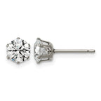 Titanium Cubic Zirconia Stud Earrings for Women