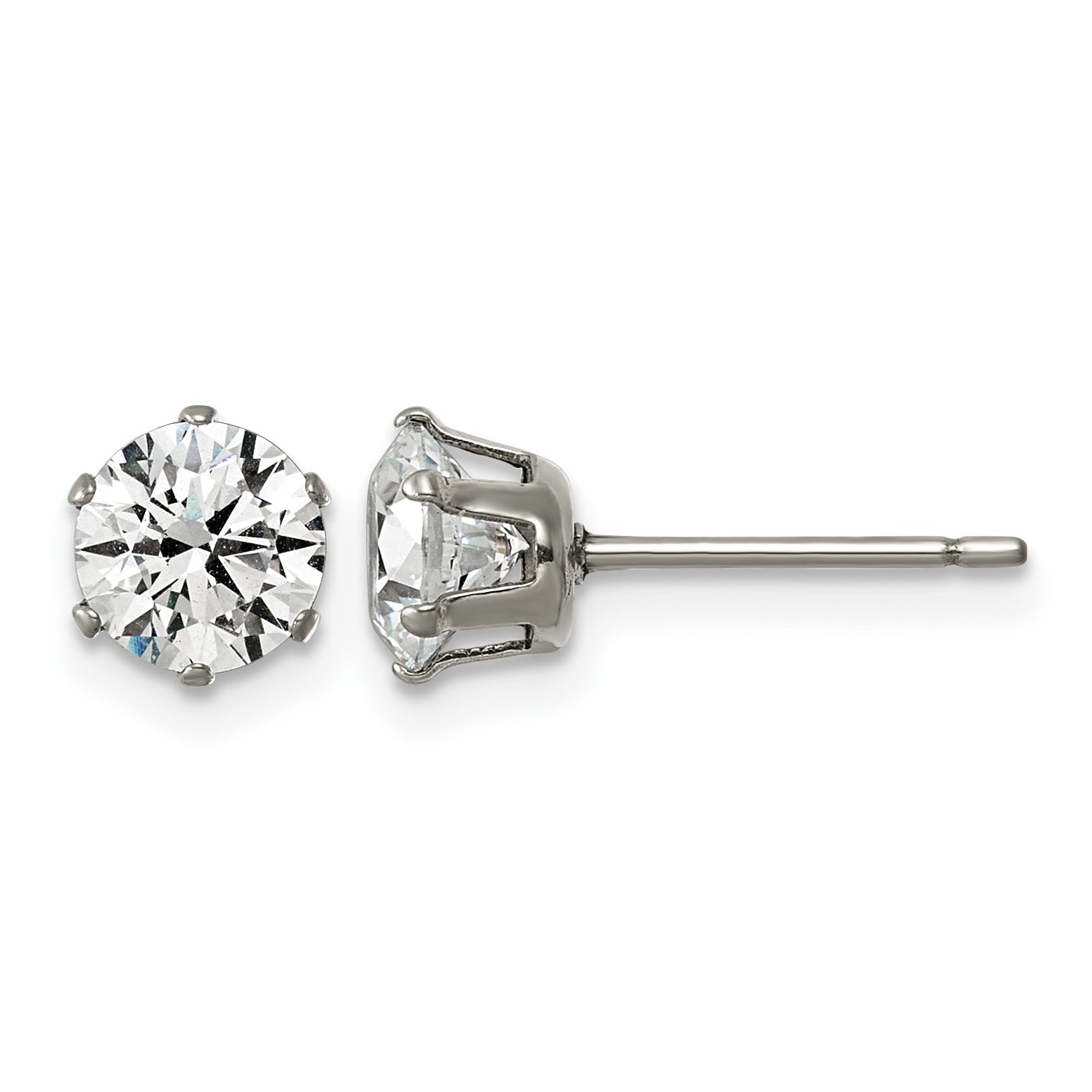 Titanium Cubic Zirconia Stud Earrings for Women