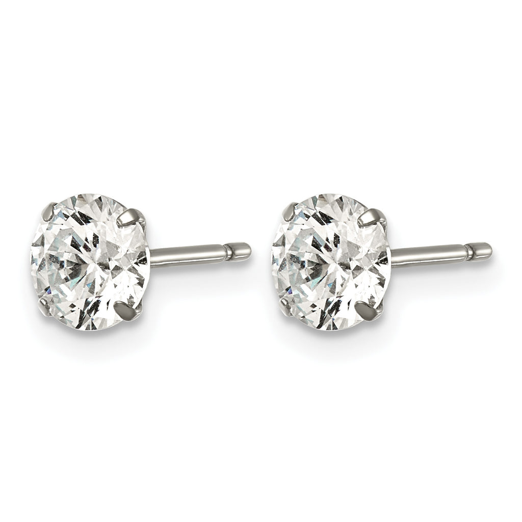 Titanium Cubic Zirconia Stud Earrings for Women