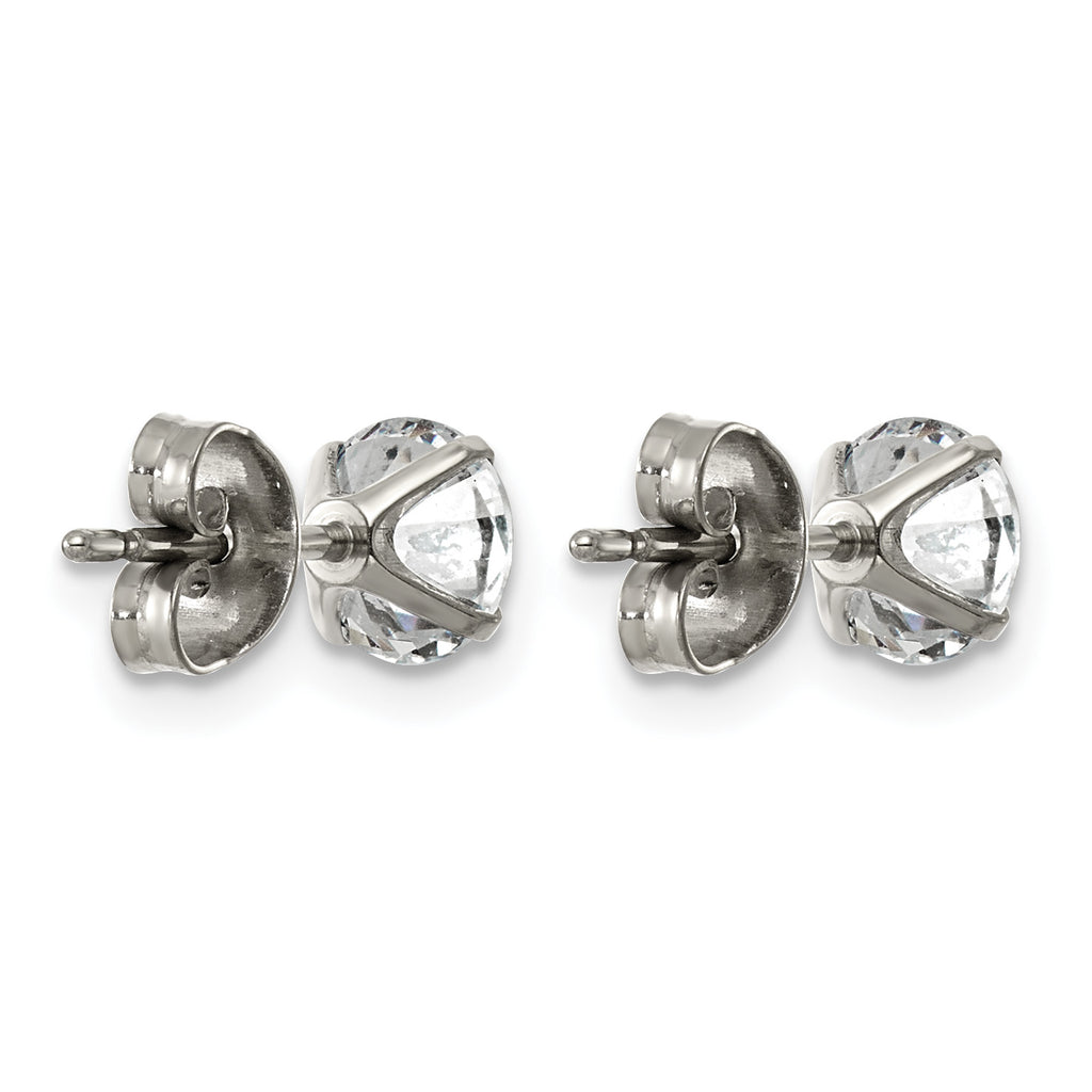 Titanium Cubic Zirconia Stud Earrings for Women