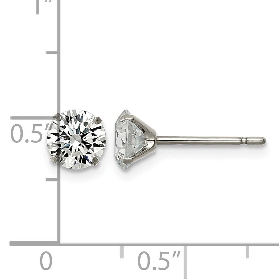 Titanium Cubic Zirconia Stud Earrings for Women