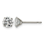 Titanium Cubic Zirconia Stud Earrings for Women
