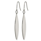 Polished Leaf Titanium Drop Earrings 9mm