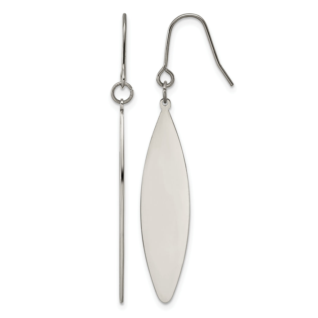 Titanium Leaf Drop Dangle Earrings for Women