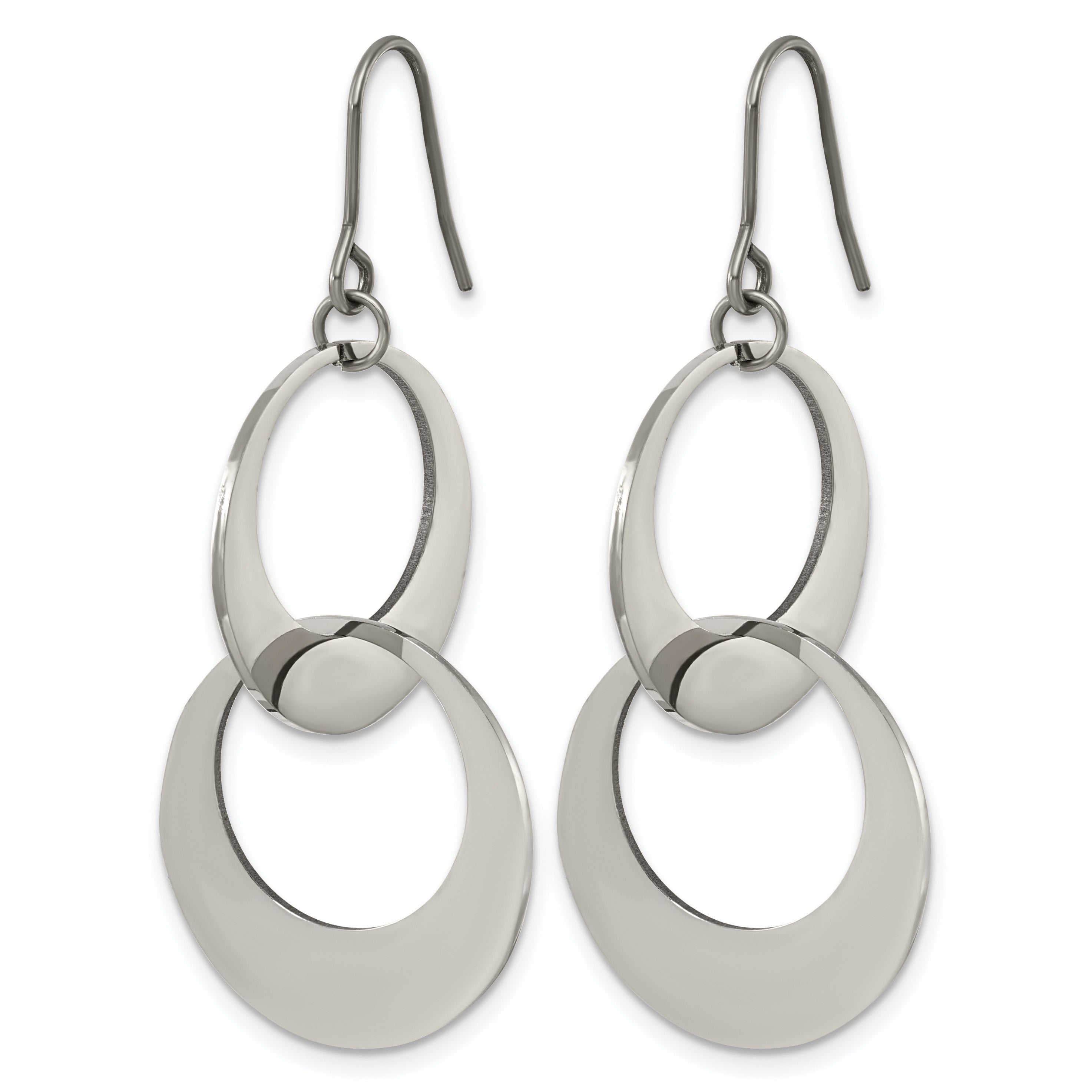 Polished Titanium Drop Earrings 21.5mm Secondary image