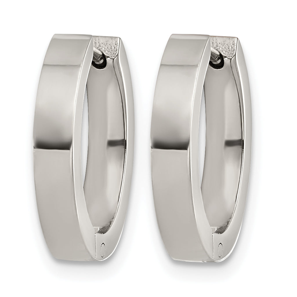 Titanium Oval Hinged Huggie Hoop Earrings for Women