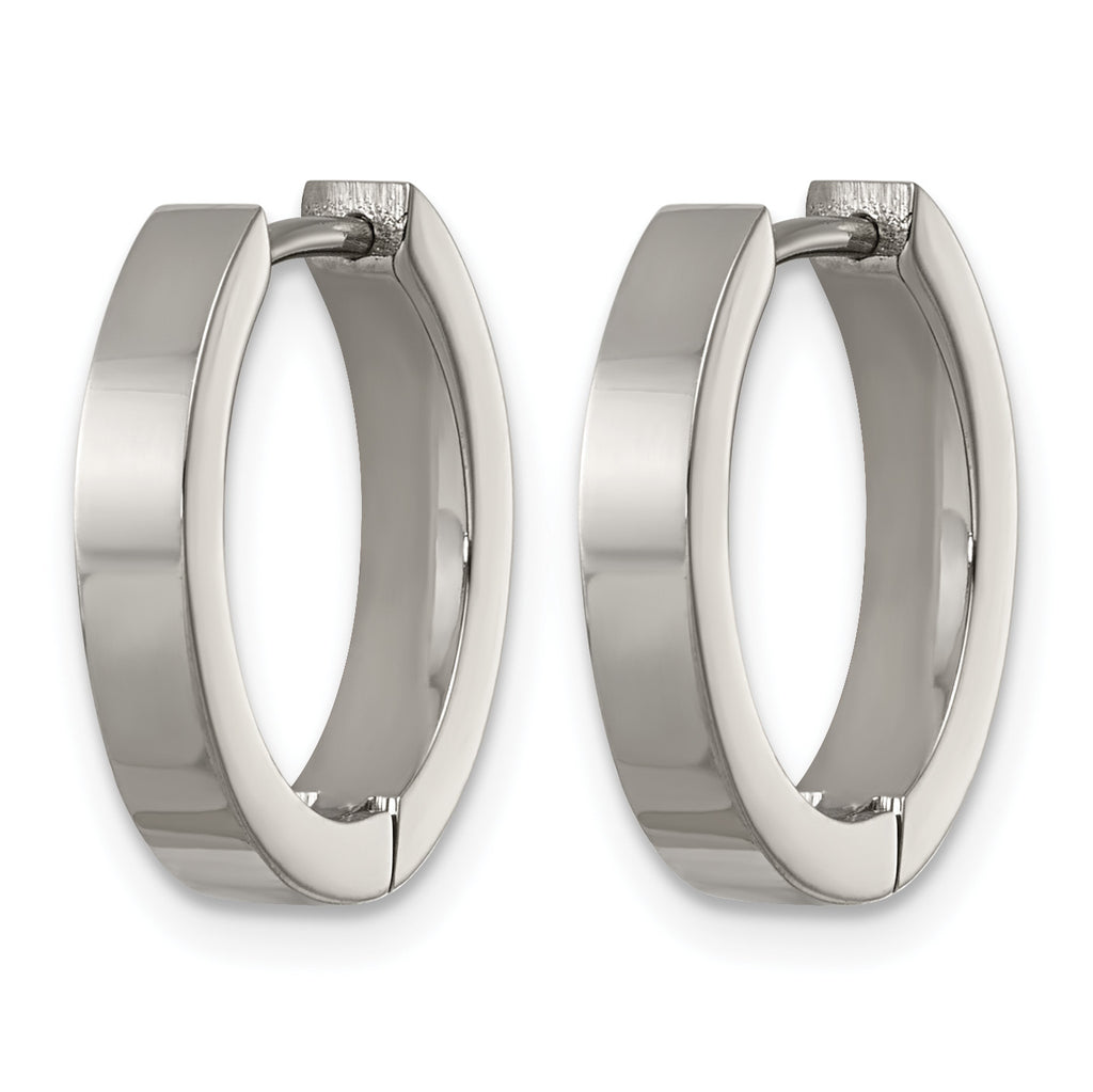 Titanium Oval Hinged Huggie Hoop Earrings for Women