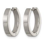 Titanium Oval Hinged Huggie Hoop Earrings for Women
