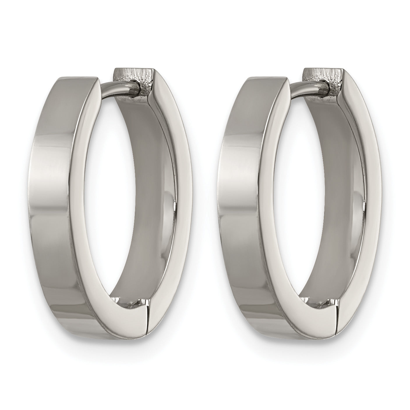 Titanium Oval Hinged Huggie Hoop Earrings for Women