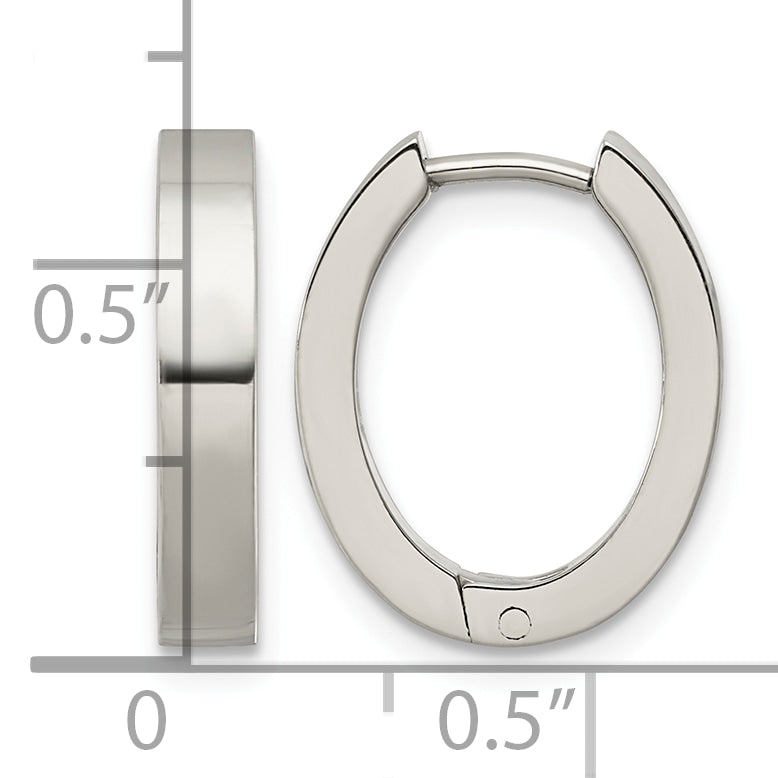 Titanium Oval Hinged Huggie Hoop Earrings for Women