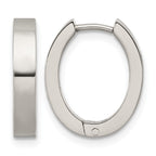 Titanium Oval Hinged Huggie Hoop Earrings for Women