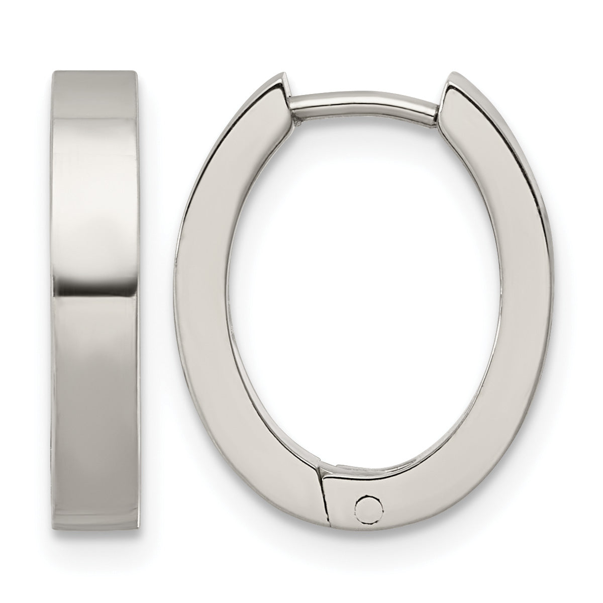 Titanium Oval Hinged Huggie Hoop Earrings for Women