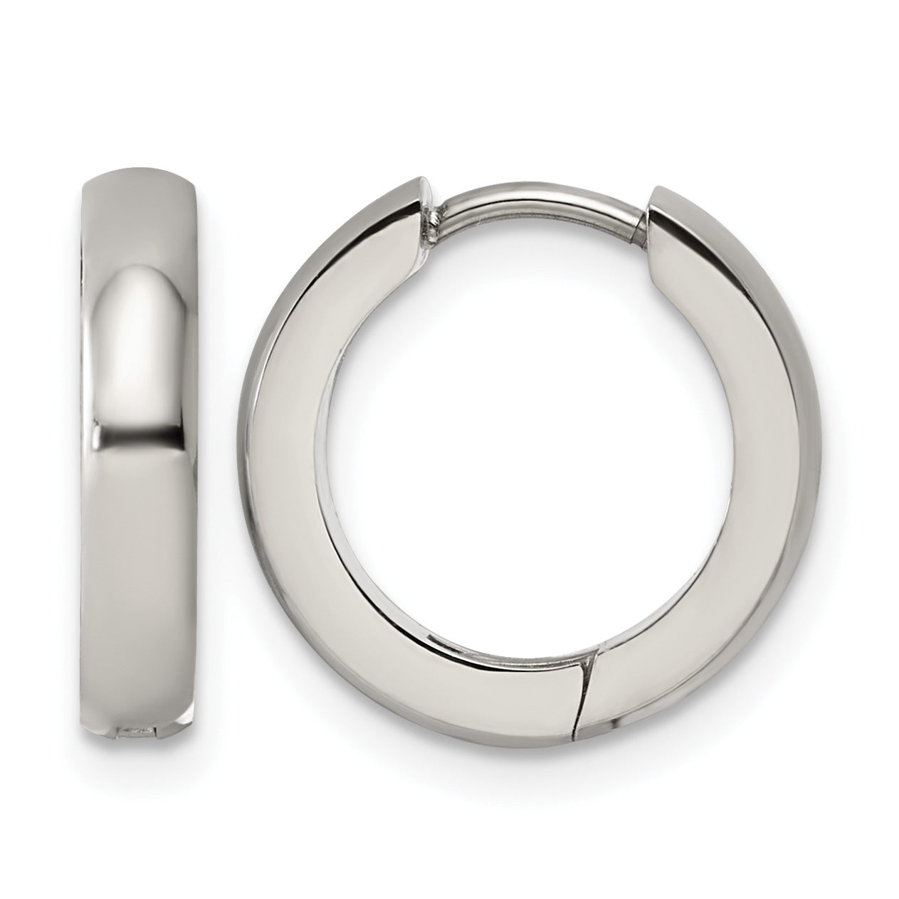 Polished Titanium Hoop Earrings 15.15mm Main image
