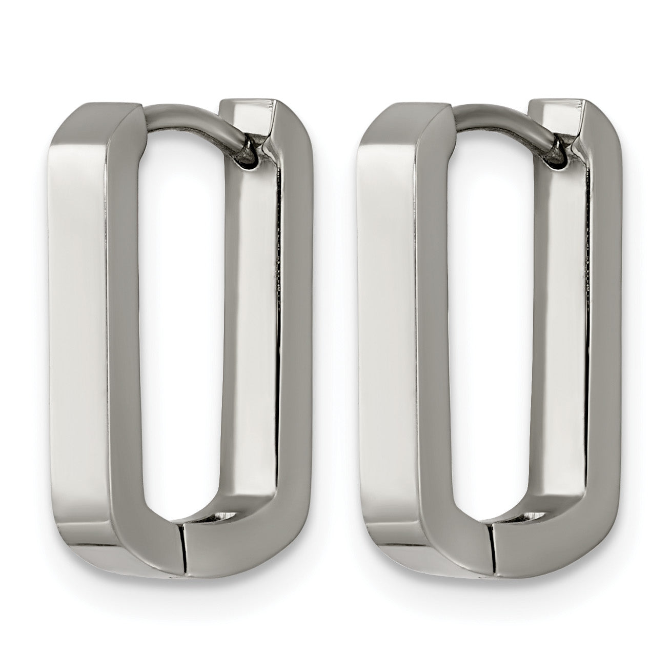 Polished Titanium Hoop Earrings 11.15mm Secondary image