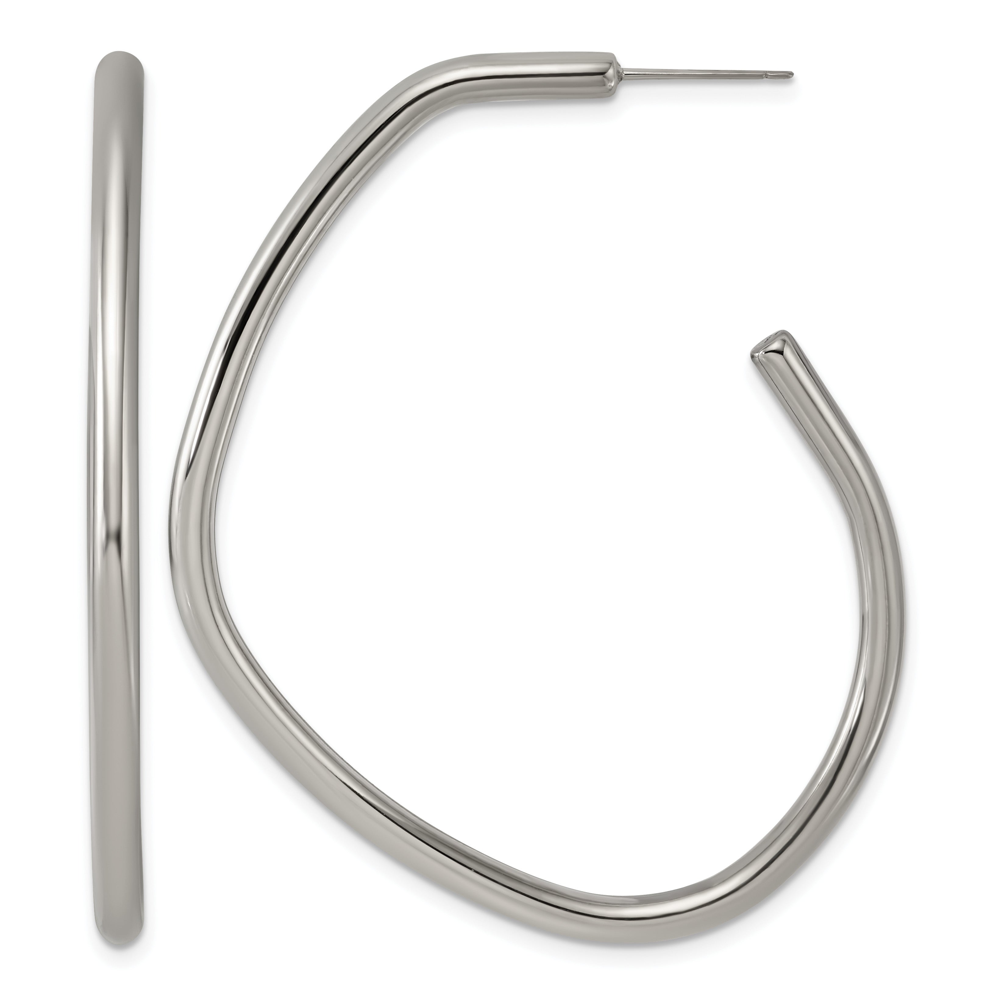 Titanium J-Hoop Earrings for Women