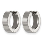 Polished Blue Turquoise Titanium Hoop Earrings 13.25mm