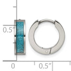 Titanium Hinged Blue Turquoise Huggie Hoop Earrings for Women