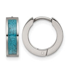 Titanium Hinged Blue Turquoise Huggie Hoop Earrings for Women