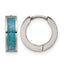 Titanium Hinged Blue Turquoise Huggie Hoop Earrings for Women