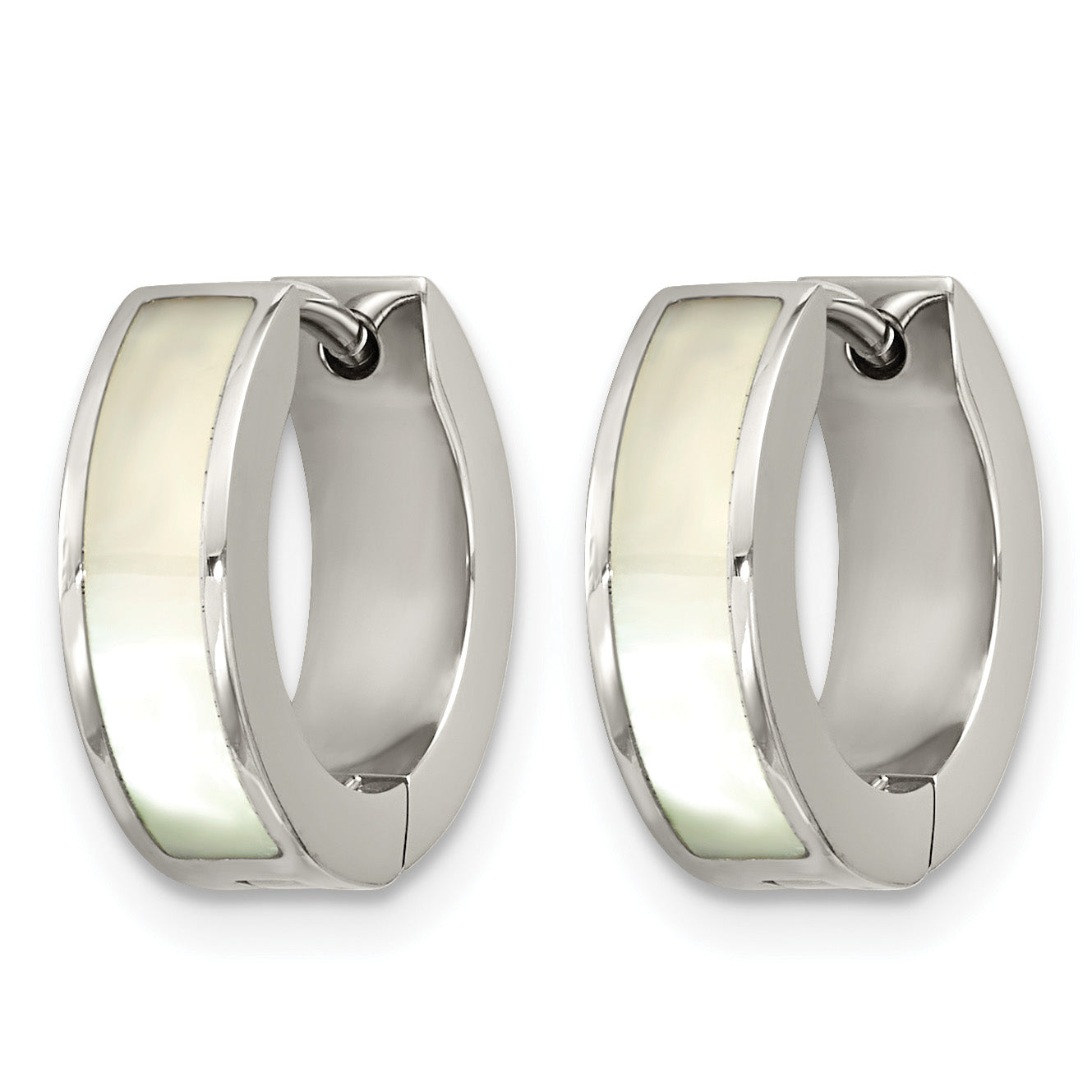Polished Shell Titanium Hoop Earrings 13.45mm Secondary image