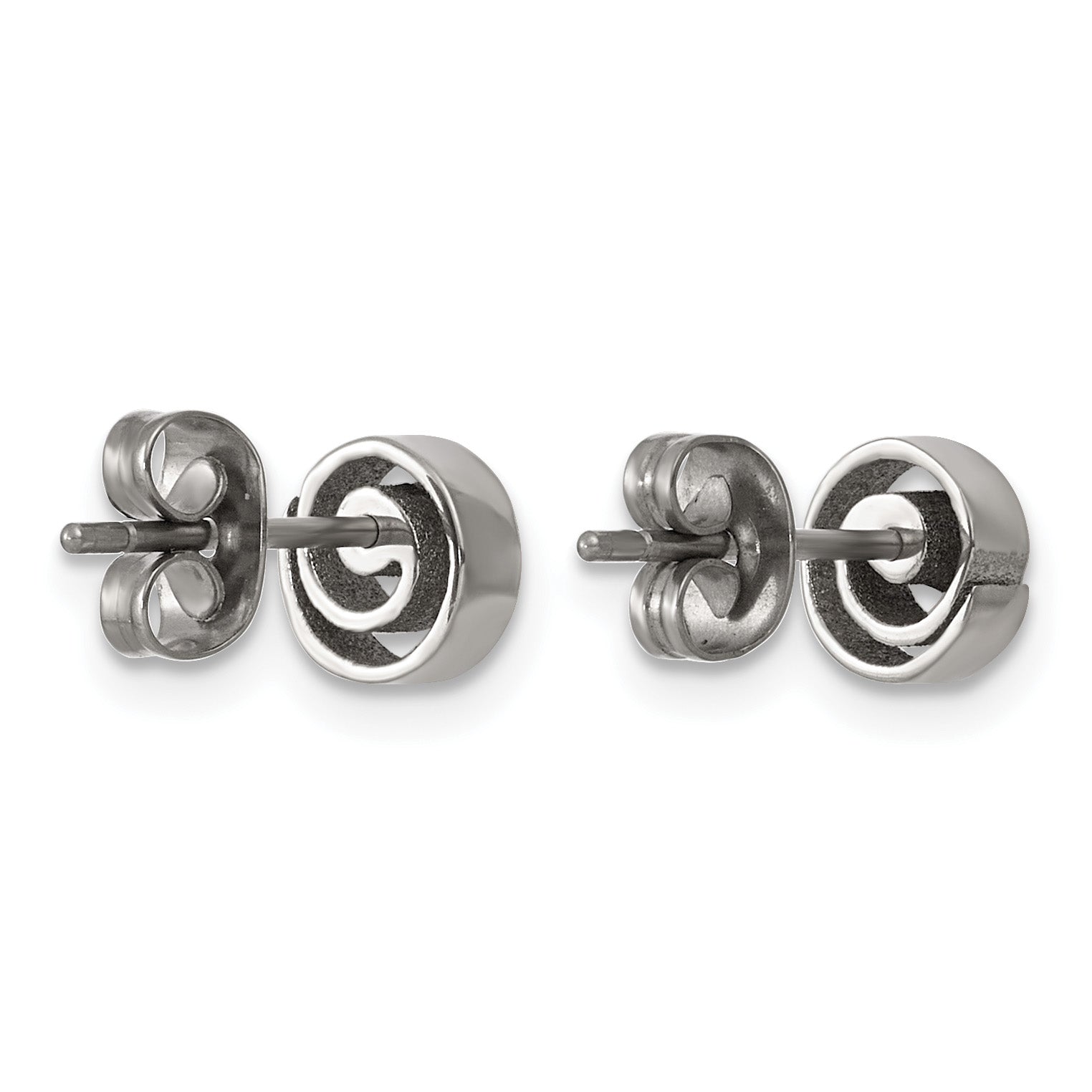 Titanium Cubic Zirconia Button Earrings for Women
