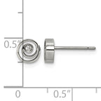 Polished Cubic Zirconia Titanium Button Earrings 6.35mm