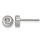 Titanium Cubic Zirconia Button Earrings for Women