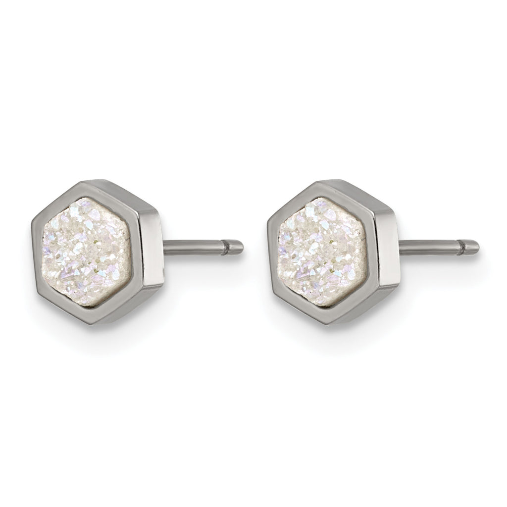 Titanium Button Earrings for Women