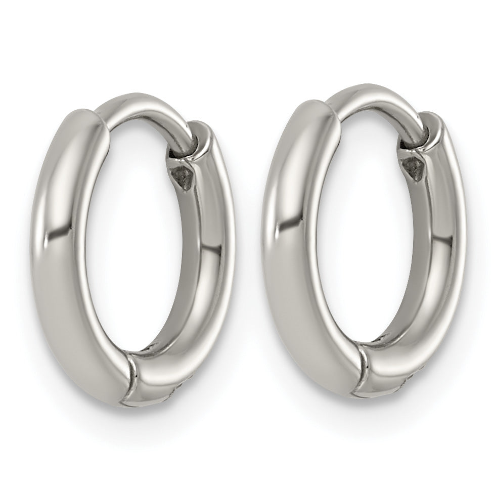 Titanium Hinged Cubic Zirconia Huggie Hoop Earrings for Women
