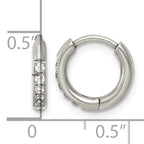 Titanium Hinged Cubic Zirconia Huggie Hoop Earrings for Women