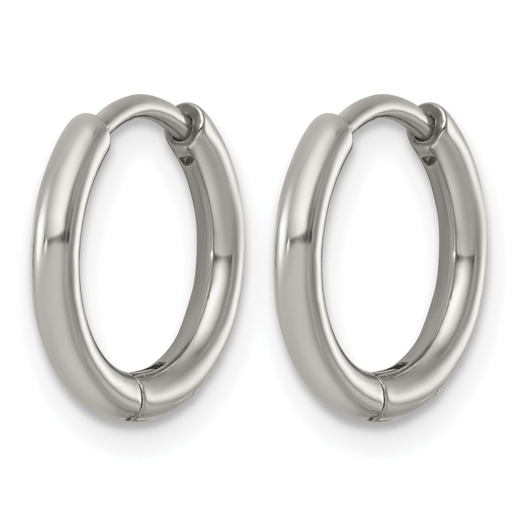 Titanium Hinged Cubic Zirconia Huggie Hoop Earrings for Women
