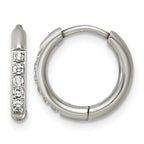 Titanium Hinged Cubic Zirconia Huggie Hoop Earrings for Women