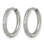 Titanium Hinged Cubic Zirconia Huggie Hoop Earrings for Women