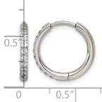 Titanium Hinged Cubic Zirconia Huggie Hoop Earrings for Women