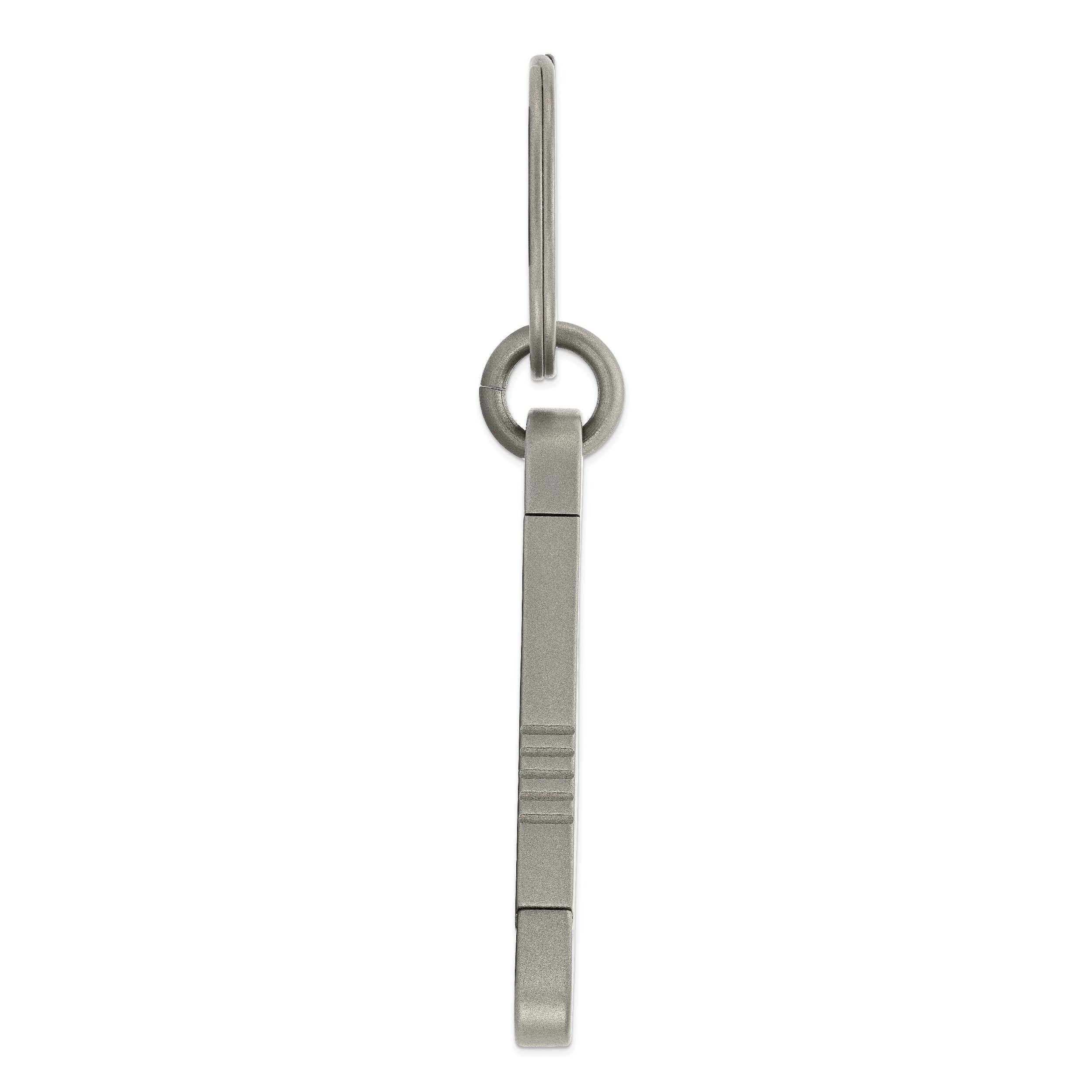 Chisel Titanium Brushed Squared Carabiner Key Ring
