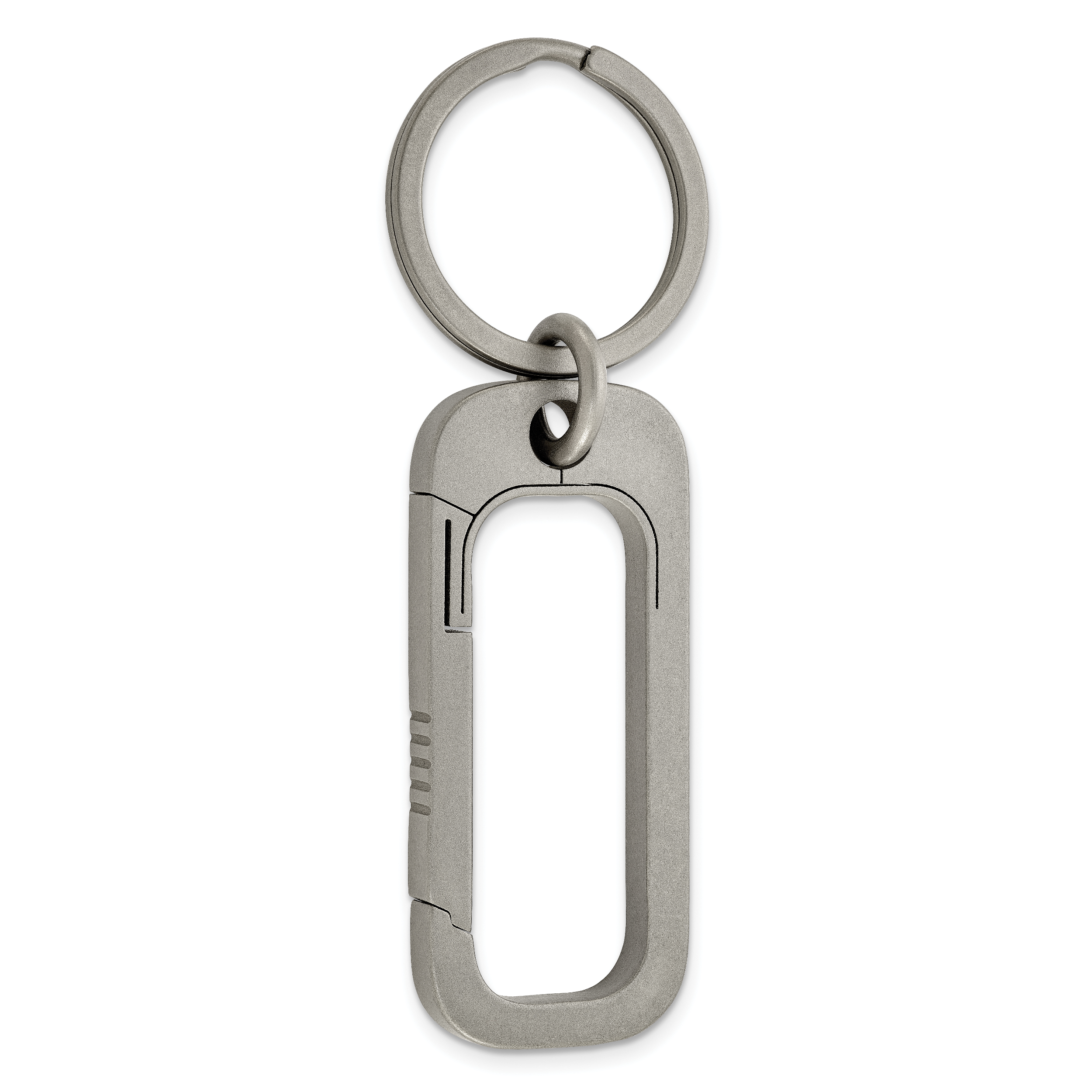 Chisel Titanium Brushed Squared Carabiner Key Ring