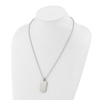 Chisel Titanium Brushed with .02 carat Diamond Accent Dog Tag Necklace
