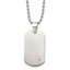 Chisel Titanium Brushed with .02 carat Diamond Accent Dog Tag Necklace