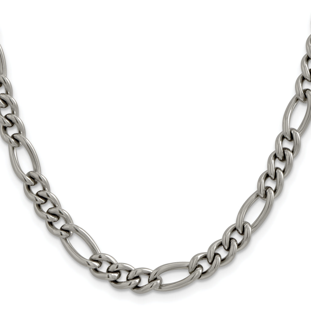 Men's Titanium Figaro Chain Necklace 7mm