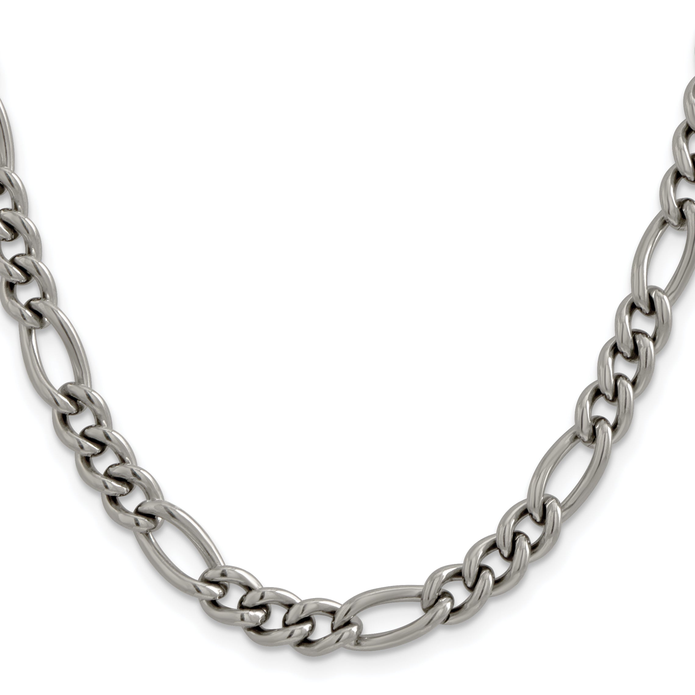 Men's Titanium Figaro Chain Necklace 7mm
