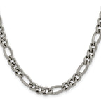 Chisel Titanium Polished 7mm Figaro Chain