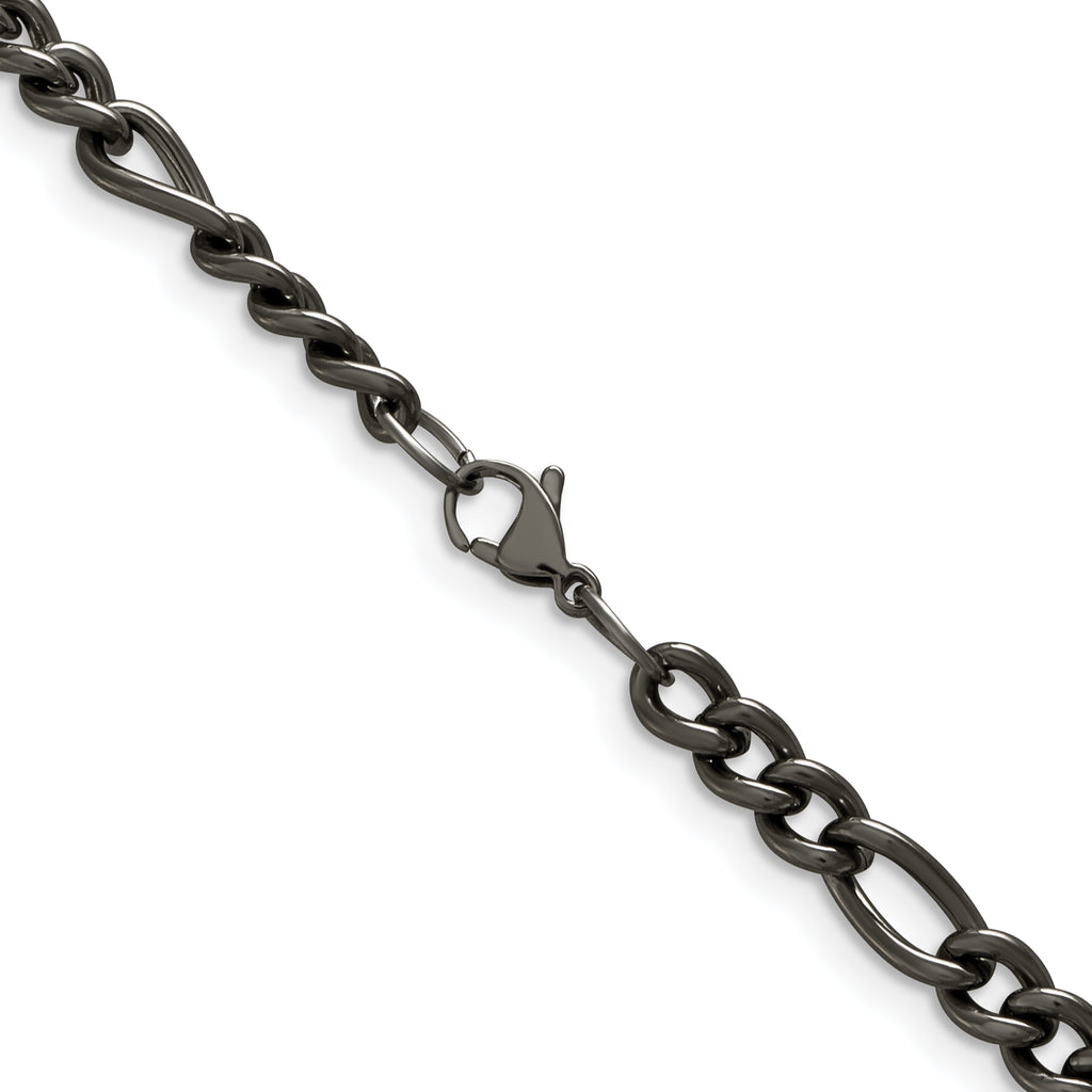Chisel Titanium Polished 7mm Figaro Chain
