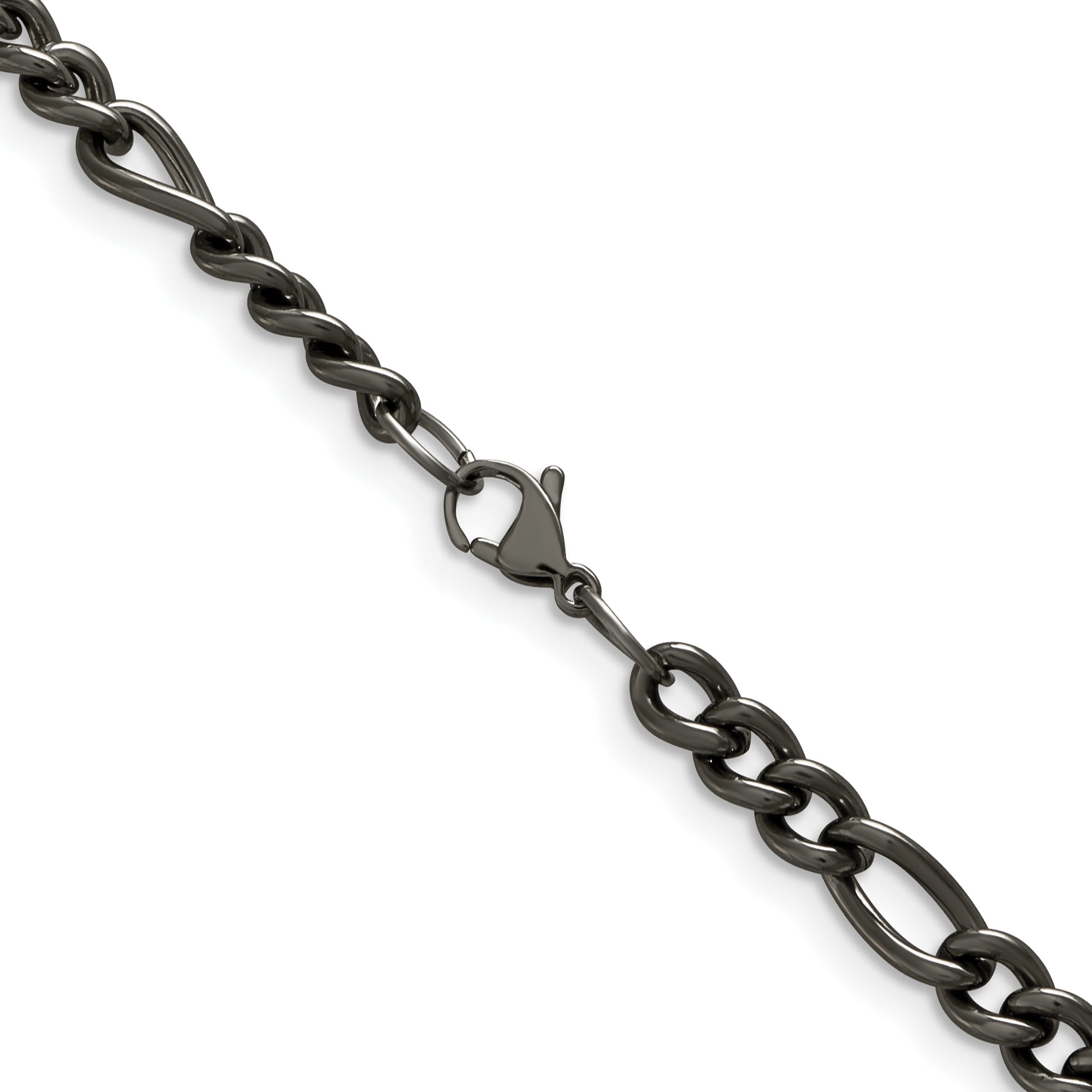 Chisel Titanium Polished 7mm Figaro Chain