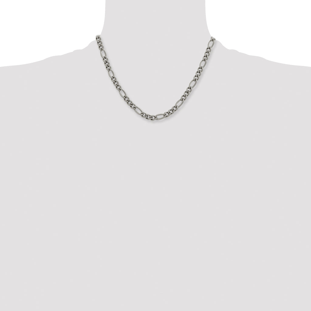 Men's Titanium Figaro Chain Necklace 7mm