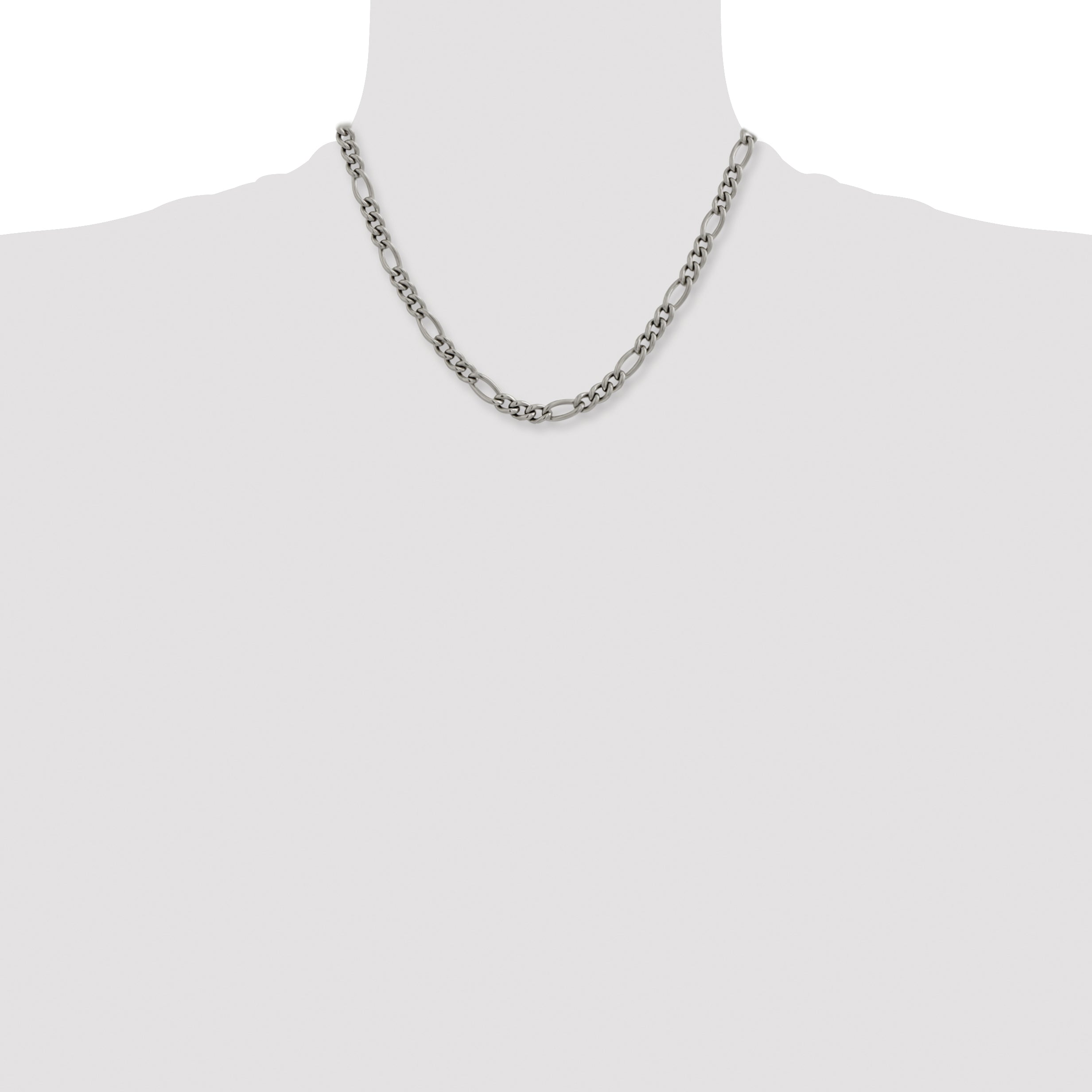 Men's Titanium Figaro Chain Necklace 7mm