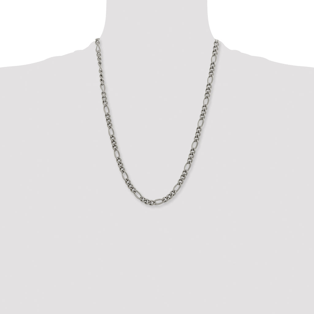 Chisel Titanium Polished 7mm Figaro Chain