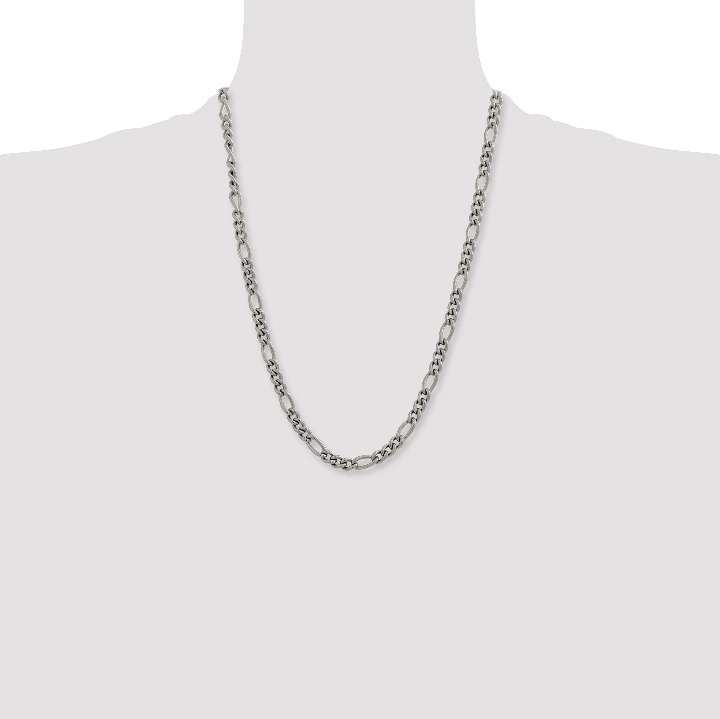Chisel Titanium Polished 7mm Figaro Chain