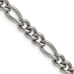 Chisel Titanium Polished 7mm Figaro Chain