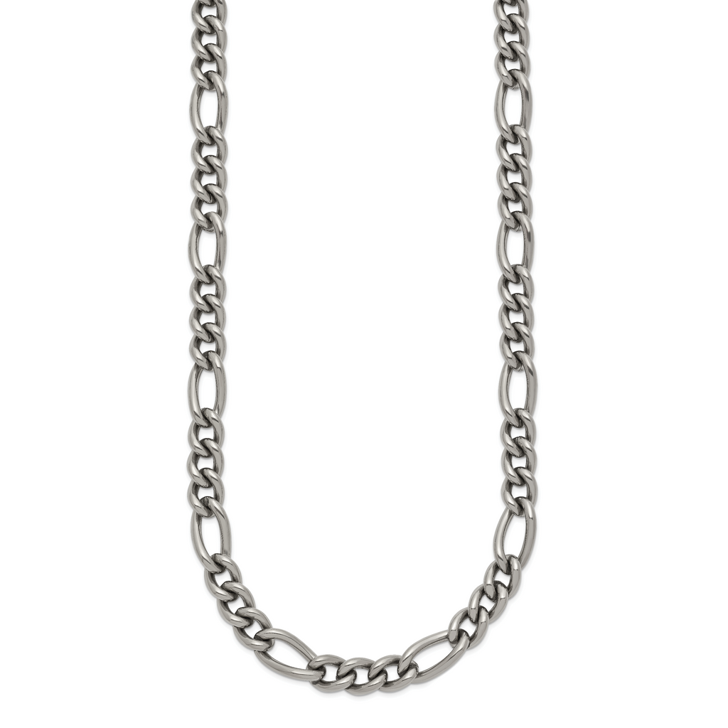 Chisel Titanium Polished 7mm Figaro Chain